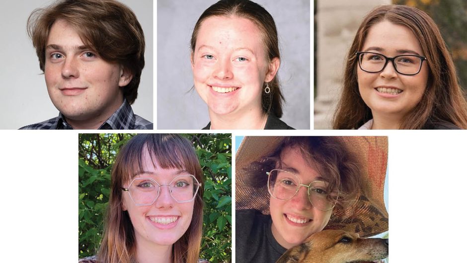 Portraits of five students
