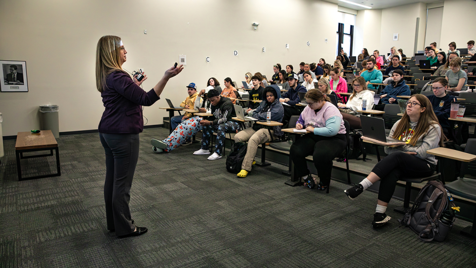 Melissa Herzog teaching her successful adulting class.