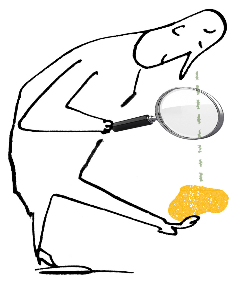 cartoon man looking for memories